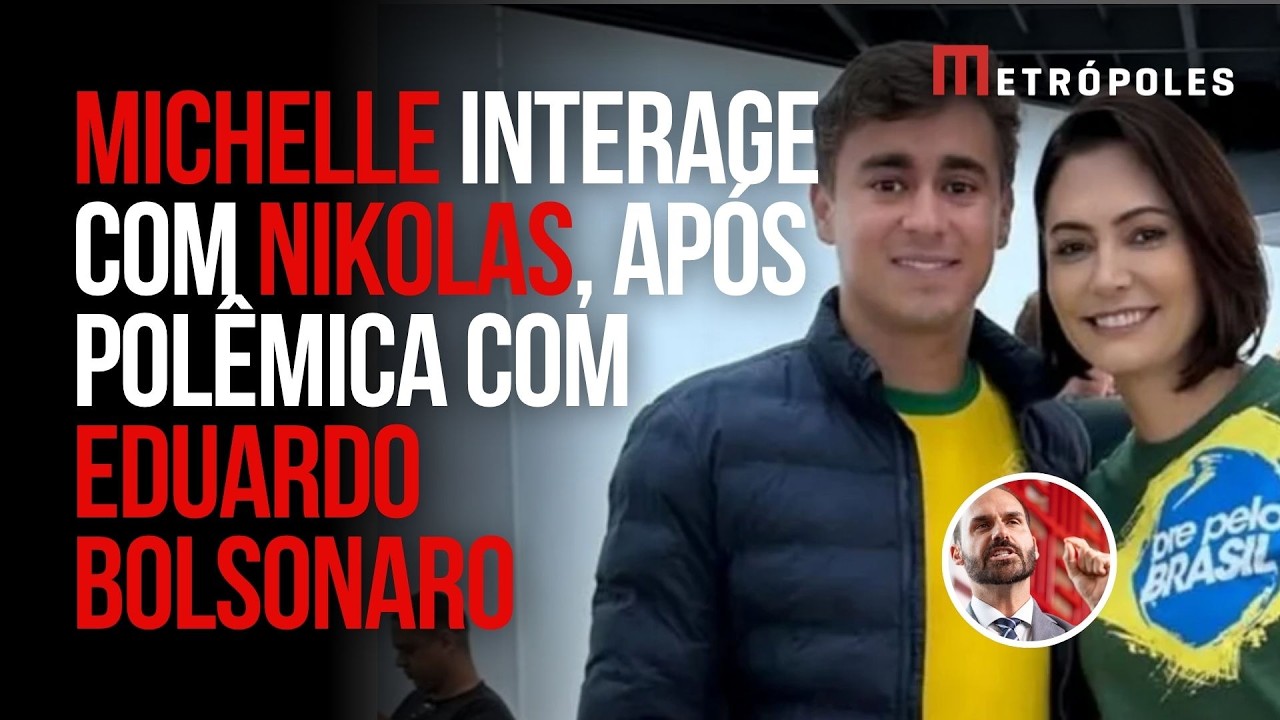 Em meio a treta de Eduardo, Michelle interage com Nikolas nas redes