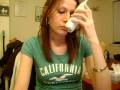 White girl speaking tagalog on the phone