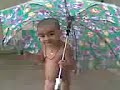 taking bath in rain