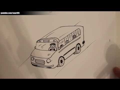 how to draw school bus