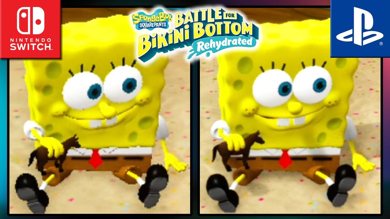 Spongebob SquarePants: Battle for Bikini Bottom: Rehydrated | Switch VS PS4 | Graphics Comparison & Frame Rate