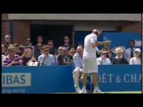 kicks linesman - David Nalbandian angrily kicks Linesman and gets disqualified - Queens 2012 Final So Lethal Bizzle gets on it innit FAM.