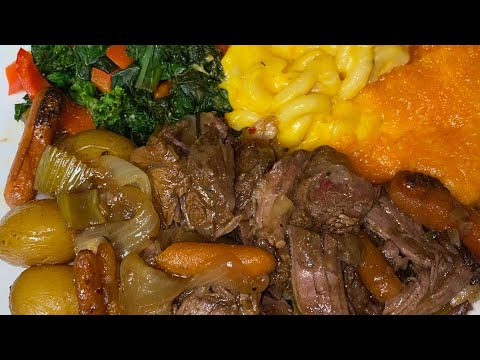 Sunday Dinner | Juicy Pot Roast with Mac and Cheese & Kale by Chef Bae | Cuttin Up With Bae |