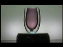2697 Signed and labelled purple sommerso Lindstrand vase for