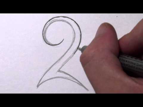 how to draw number 2