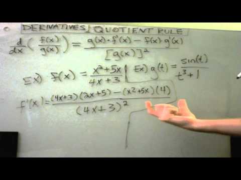 how to use the quotient rule