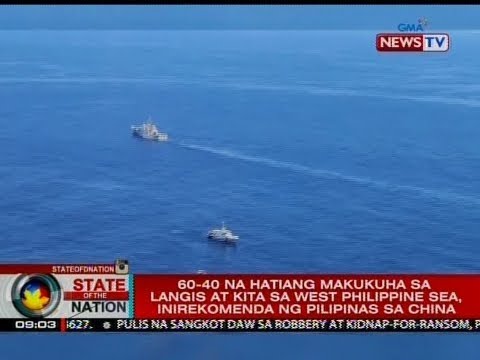 60-40 na hatiang makukuha sa langis at kita sa West Phl Sea, inirekomenda ng Pilipinas sa China