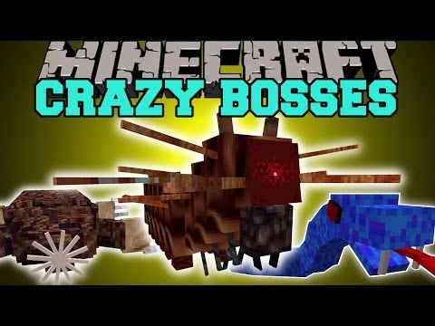 Minecraft: CRAZY BOSSES (SEA MONSTERS, KILLER CATERPILLARS, & MORE!) Mod Showcase