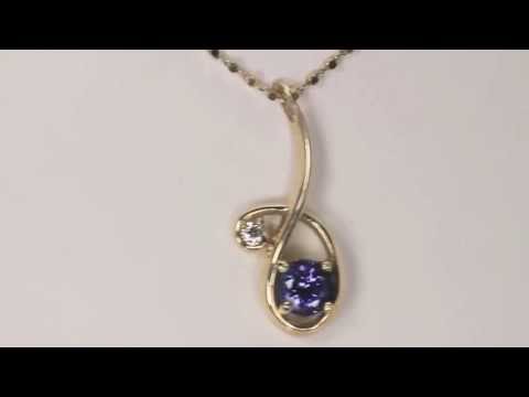 Christopher Michael Designed Pendant With a Vivid Color Round Tanzanite