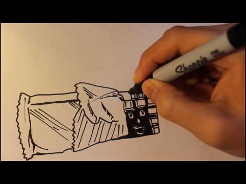 how to draw m&m step by step