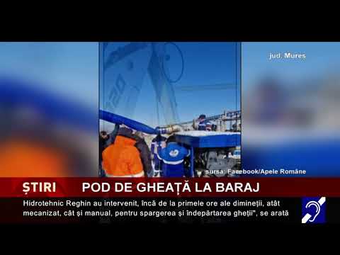 Pod de gheață, la barajul Gurghiu