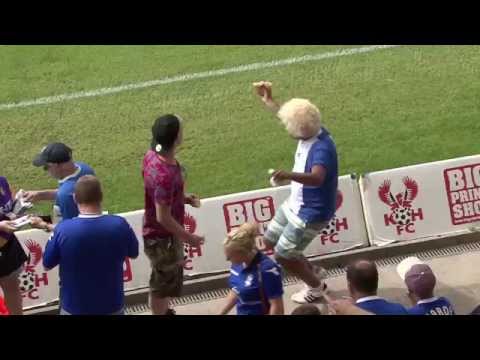 Dancing Birmingham fan at Kidderminster Harriers