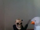 yes, ive made a sequel to my lame video, this one is either better, or worse than the last. 

turns out, the bird from the last movie wasn't killed, but just wounded by the brutal stabbing, so this time, the skeleton made sure he wouldnt come back.

if you enjoy puppet shows with no puppets, plot, but lots of blood, this is the movie for you.

and yes, this time a stuffed animal was harmed in the making.

music is still from chex quest (its an old computer game from a box of cereal)
ill make my own once i manage to figure out how to hook up my keyboard to my computer.