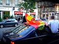 espa�a-suecia euro 2008 desfile de coches en la bourse de bruselas.  voitures a la bourse apr�s la victoire de l'espagne