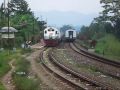Railway Kereta Api : KA 22 Argo Gede crossing KA 23 Argo Gede at Sasaksaat Station