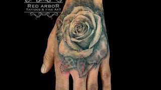 Rose Tattoo on hand timelapse
