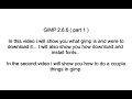 GIMP 2.6.6 - tutorial part 1