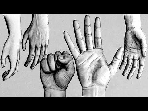 how to draw open hands