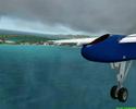 Dash 8-Q300 landing at Juliana Dash 8-Q300 landing at Juliana