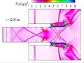 2-D Pulse Detonation Engine simulation.