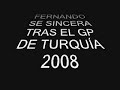 fernando alonso se sincera tras el gp de turquía 2008