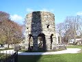 Touro Park in Newport Rhode Island Viking Mill Tower & William Ellery Channing Church