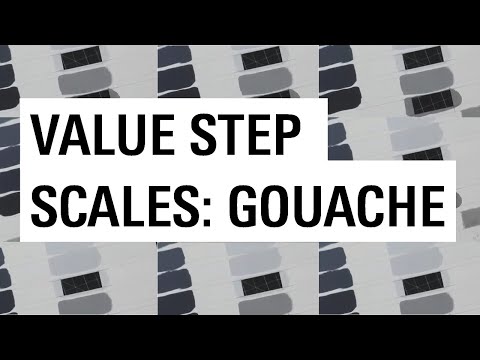 Value step scales using gouache (Otis College)