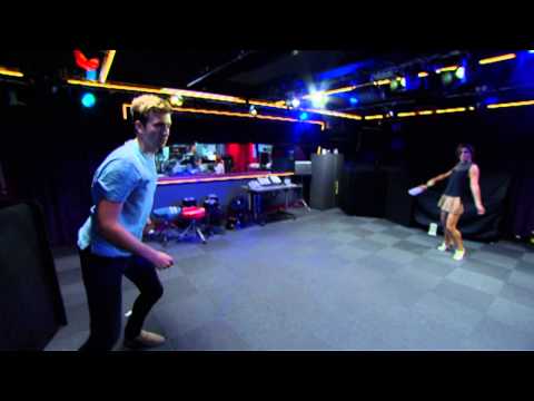 Cheryl plays cricket with Greg