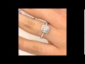 1 Carat Cushion Cut Diamond Halo Engagement Ring