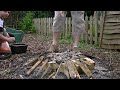 Cooking with beer: For the first time this year my Dutch oven and white legs see the light of day. I cook a camp fire beer bread, which is my version of damper bread, made with self raising flour (cake flour in the US?), salt, butter and beer.