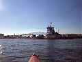 Tugboat and barge u-turn