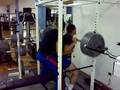 videos de 290 kilo half squat with olympic lifting shoes