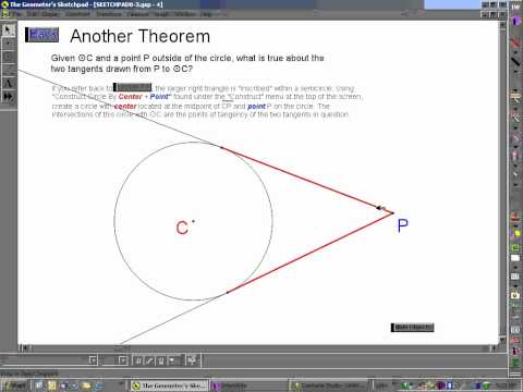 tangent - This video will demonstrate two theorems relevant to tangent lines and circles along with applications of these theorems. This series is available through a ...