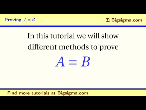 how to prove equality of sets
