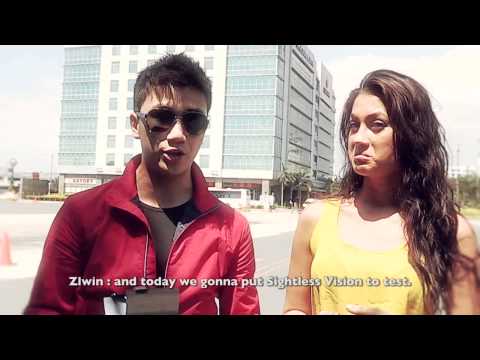 manila - Resorts World Manila's resident magician Zlwin Chew takes Miss RWM 2012 Alexandra Salmeron to a jaw-dropping ride around the RWM complex- in a blindfold! Cat...