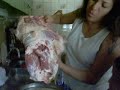 sandra cocino un jamon al horno....