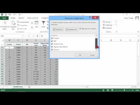 how to eliminate duplicate rows in excel