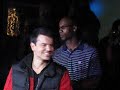 Donnie and Jordan record a BubbleTweet on stage in ATL