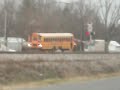 NS 302 (11-23-09) SCHOOL BUS LOADED WITH KIDS SPRINGS THE GATE WHEN TRAIN IS COMING!!!!!!!!!!!!