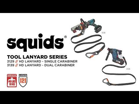 Squids 3129 Tool Lanyard Double-Locking Single Carabiner with Swivel