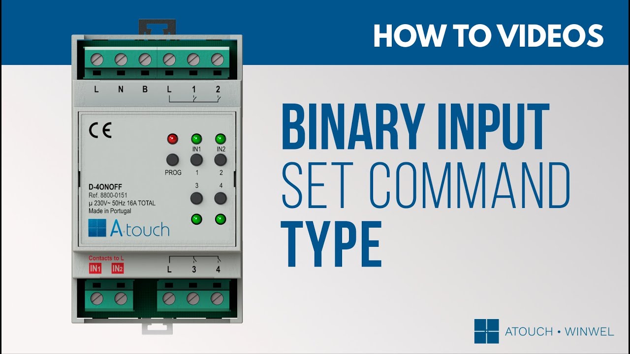 Como definir o tipo de comando nas Entradas Binárias