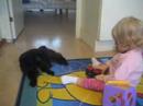 Ella playing with Snooch