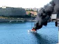 Yacht burning - Valletta- Malta 05 May 2008 Yacht burning - Valletta- Malta 05 May 2008