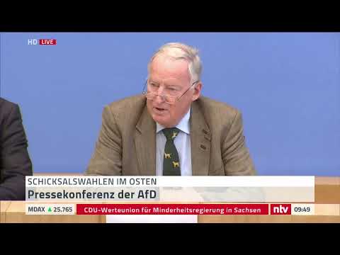 Pressekonferenz der AfD zu den Wahlergebnissen in Sachs ...