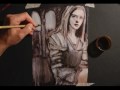 PHOTOMELTING #9 - fast paint with solvent over a magazine page