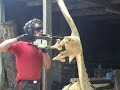 chainsaw carving of a large eagle