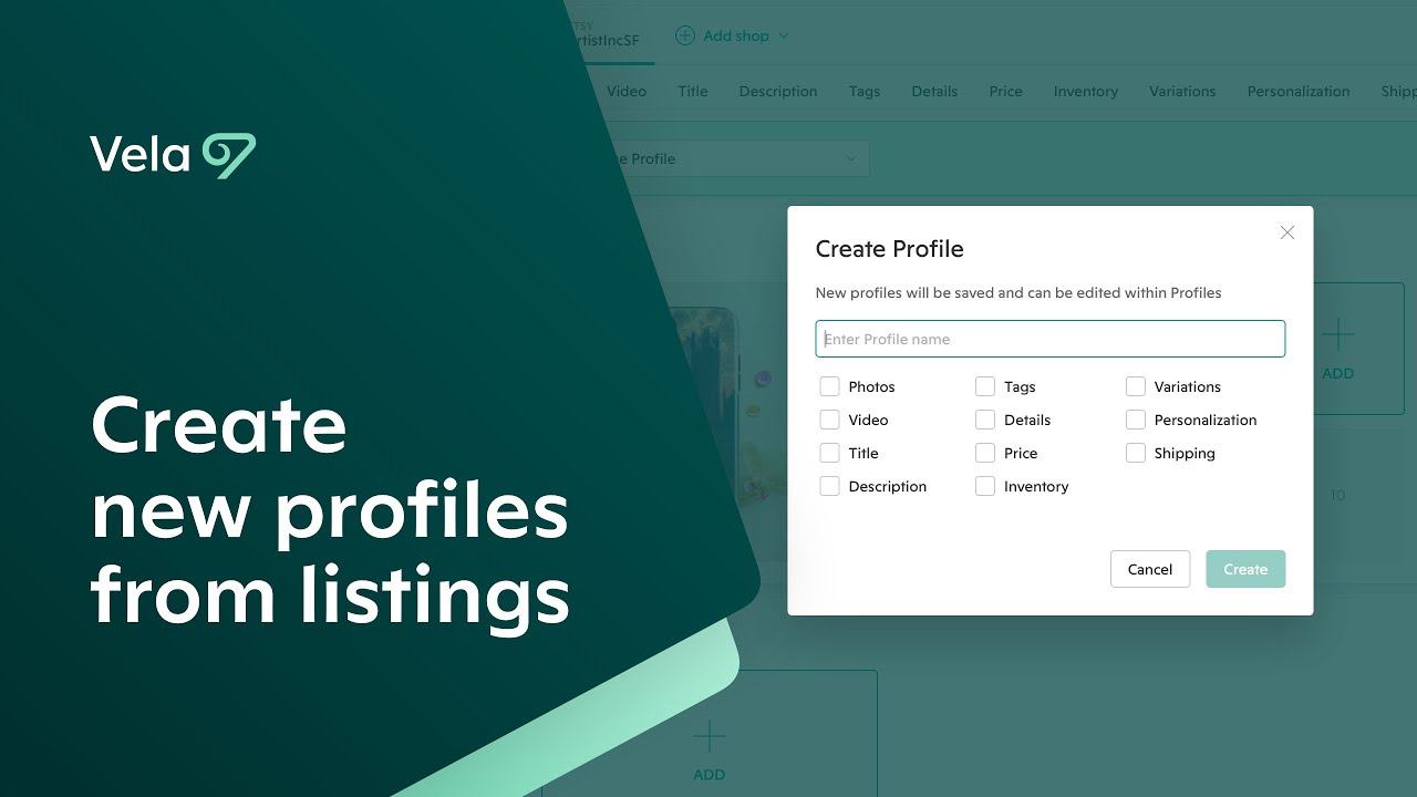  Create new profiles from listings