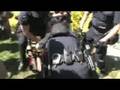 DNC Protests: Protester and police confrontation