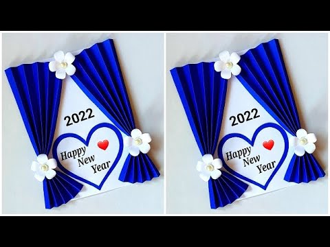 Happy New year card making 2022 / DIY New year card ideas / Easy and beautiful card for New year - YouTube