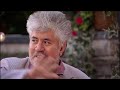 lauren laverne interviews spanish film director pedro almodovar at the outdoor premiere of broken embraces at somerset house in london.
